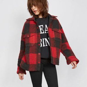 Anine Bing Bobbi Flannel Jacket Red S